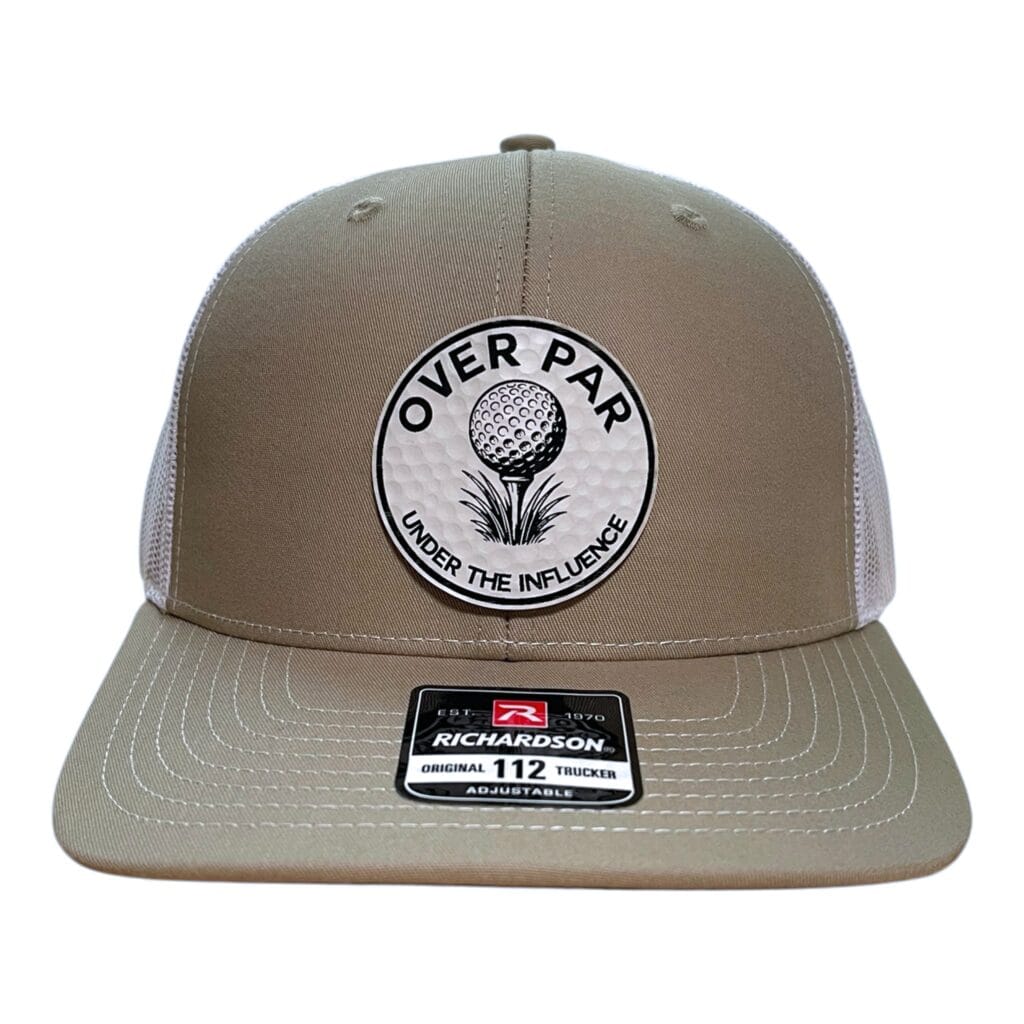 over par under the influence funny golf hat